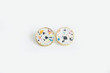 Concrete Confetti Framed Earrings - Medium Stud