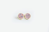 Concrete Confetti Framed Earrings - Small Stud