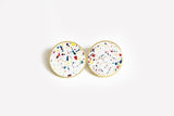 Concrete Confetti Framed Earrings - X Large Stud