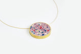 Concrete Confetti Framed Necklace - Circle - Large