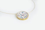 Concrete Confetti Framed Necklace - Circle - Large