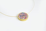 Concrete Confetti Framed Necklace - Circle - Medium