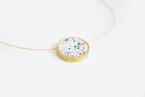 Concrete Confetti Framed Necklace - Circle - Medium