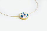 Concrete Confetti Framed Necklace - Circle - Small