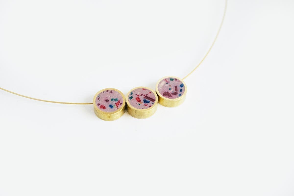 Concrete Confetti Framed Necklace - Trio