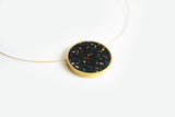 Concrete Confetti Framed Necklace - Circle - Large