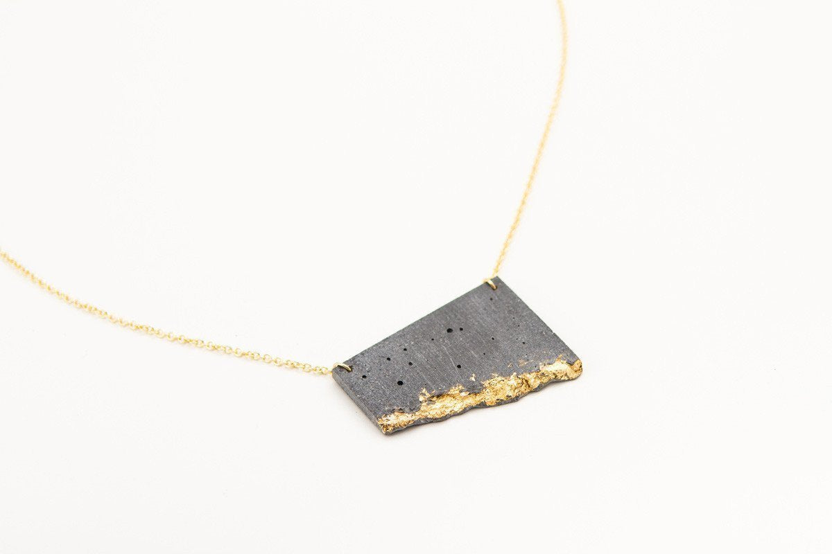 Concrete Fractured Necklace - Offset Large