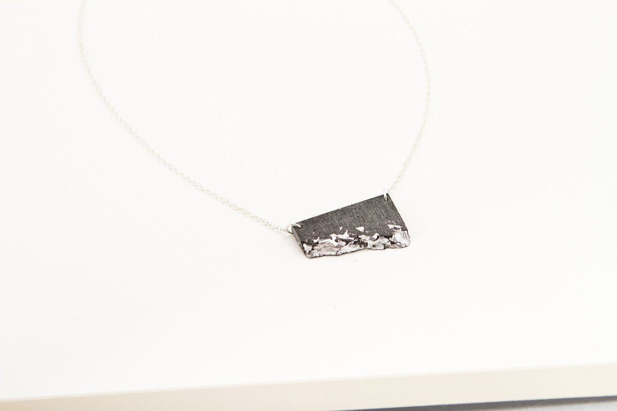 Concrete Fractured Necklace - Offset Small
