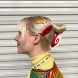 Chunks Swirl Barrette in Orange Sherbet
