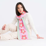 Verloop Scarf- FLOWER STRIPE BIG KNIT SCARF