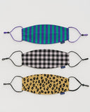 Baggu fabric mask-set of three - Ginham, Leopard, Stripe