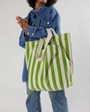 Giant Pocket Tote - Green Awning Stripe