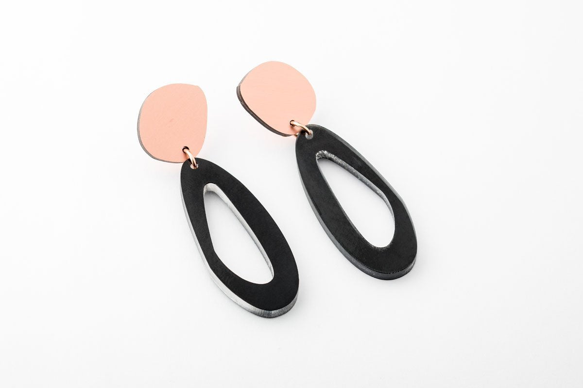 Ecoresin Earrings - Fluid Oval Drop