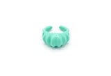 Teal Scallop Ring