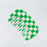 Checkered Comb Oval Small- Green