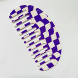 Checkered Comb Oval Large- Purple