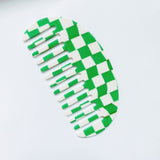 Checkered Comb Oval Large- Green