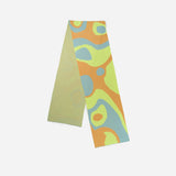 Verloop Scarf- MARBLE BIG KNIT SCARF- Stone Blue, Lime