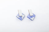 Mirror Violet Earrings - Diamond Stud