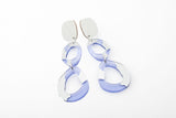Mirror Violet Earrings - Fluid Double Drop