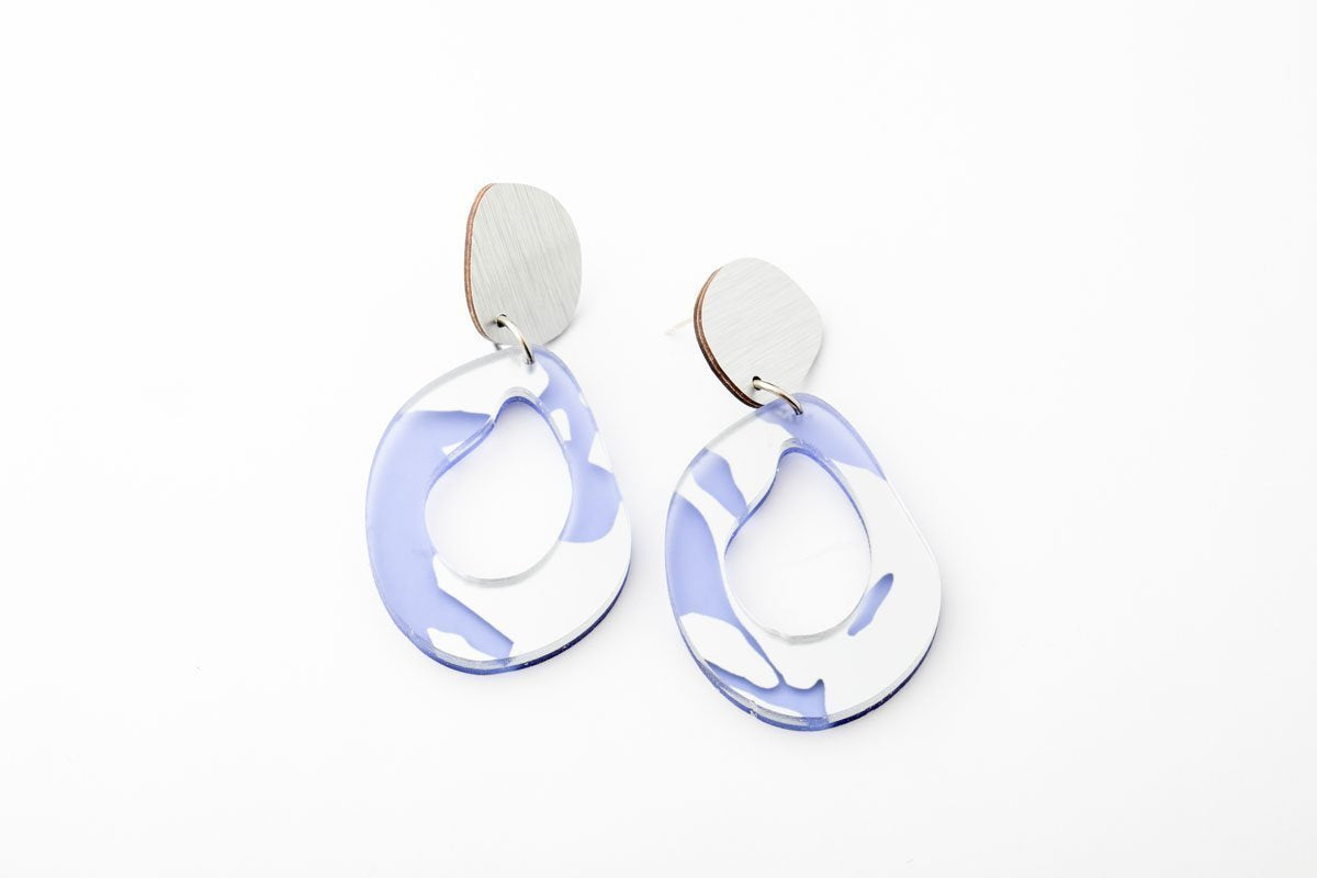 Mirror Violet Earrings - Fluid Drop