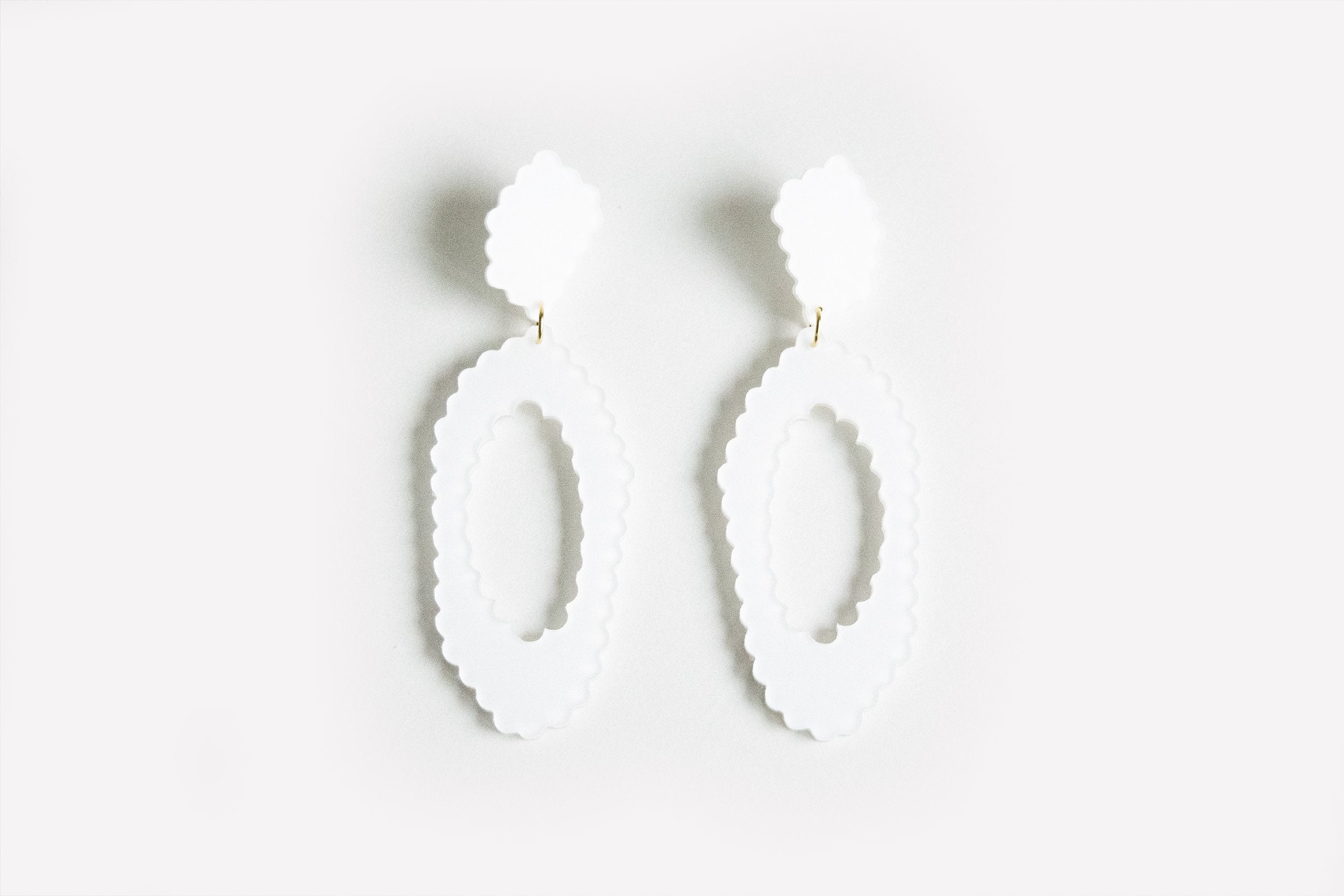 Ecoresin Scallop Earrings - Large Oval