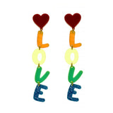 Love Is Love Rainbow Dangle Earrings