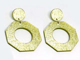 Pure Gold Ecoresin Earrings - Octagon - Large