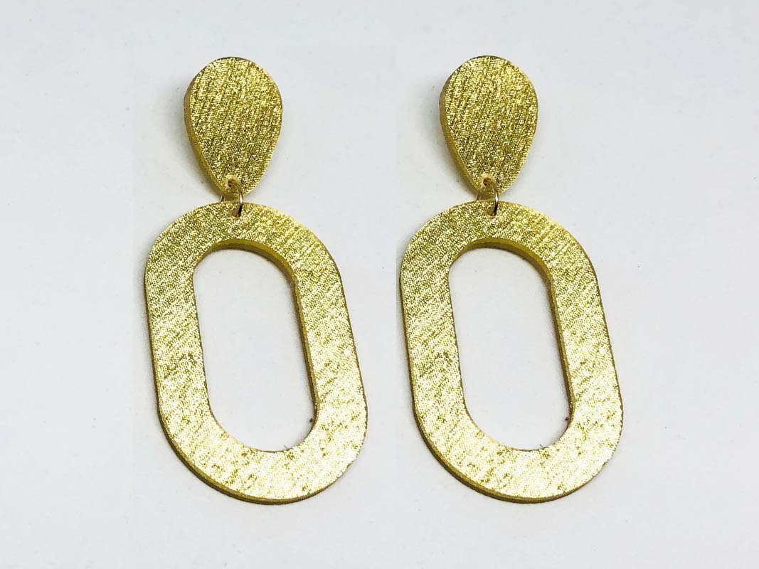 Pure Gold Ecoresin Earrings - Oval - Large