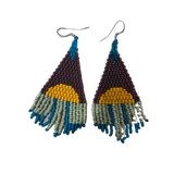 Bead and Butter Zoee Earrings-Teal and Mauve