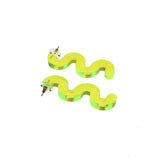 Squiggle Earrings - Transparent Green