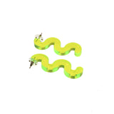 Squiggle Earrings - Transparent Green