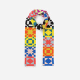 Quilt Block Skinny Knit Scarf