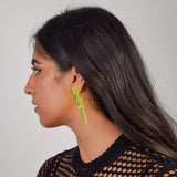 LIGHTNING BOLT EARRINGS IN CLEAR GREEN