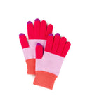 Colorblock Touch Screen Gloves- Lilac, Melon