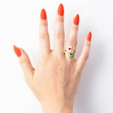 Adjustable Ring- Ace Of  Hearts & Snake