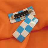 Chunks Checker Clip Blue/White
