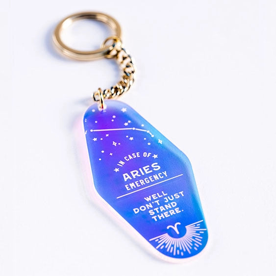 Aries  Holographic Keychain