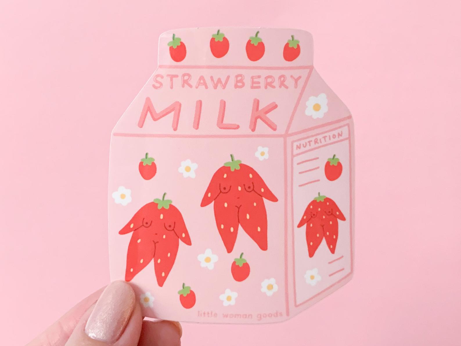 Feminist Sticker Vinyl- Strawberry Milk