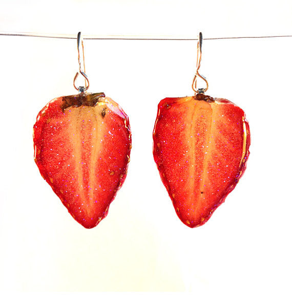 Real Strawberry Earrings