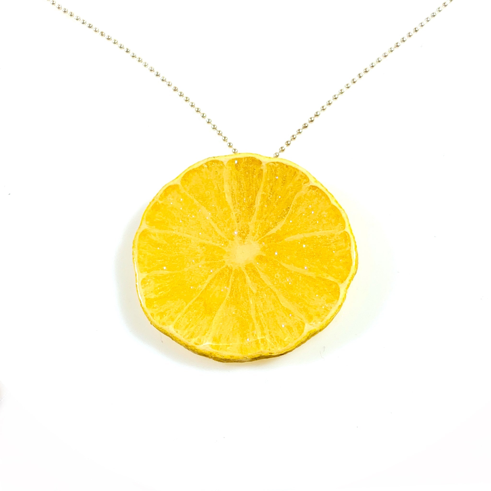 Real Lemon Fruit Necklace