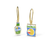 Cool Ranch Dressing Earrings - 18k Gold Gilt Enamel Earrings
