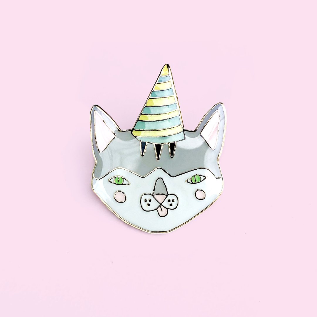 Party Cat Lapel Pin