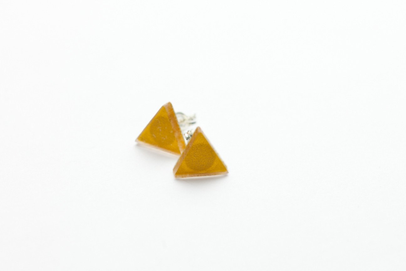Ecoresin Stud Earrings - Triangle